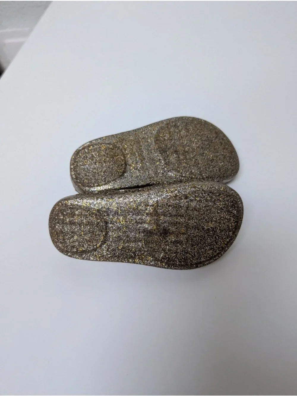 Mini Melissa Campana Zig Zag Glitter Shoes Gold Size 7 Jellies Jelly Sandal
